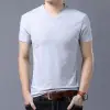 Short Sleeve V Neck Grey