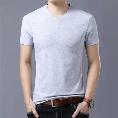 Men'S Casual Basic Solid Color Short-Sleeved T-Shirt