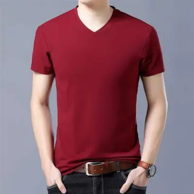 Men'S Casual Basic Solid Color Short-Sleeved T-Shirt