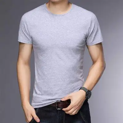 Men'S Casual Basic Solid Color Short-Sleeved T-Shirt