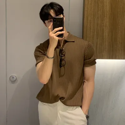 Men's Classic Slim Fit Short Sleeve Polo Shirt