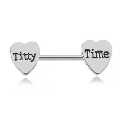 Women's Sexy Heart Stainless Steel Breast Nipple Ring Piercing Jewelry
