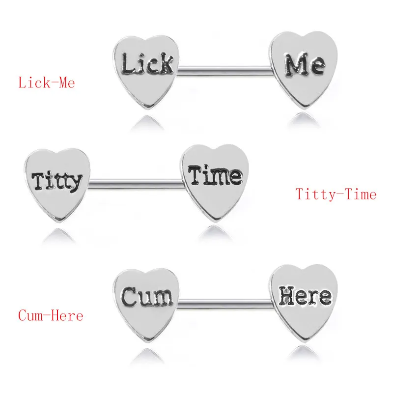 Women's Sexy Heart Stainless Steel Breast Nipple Ring Piercing Jewelry