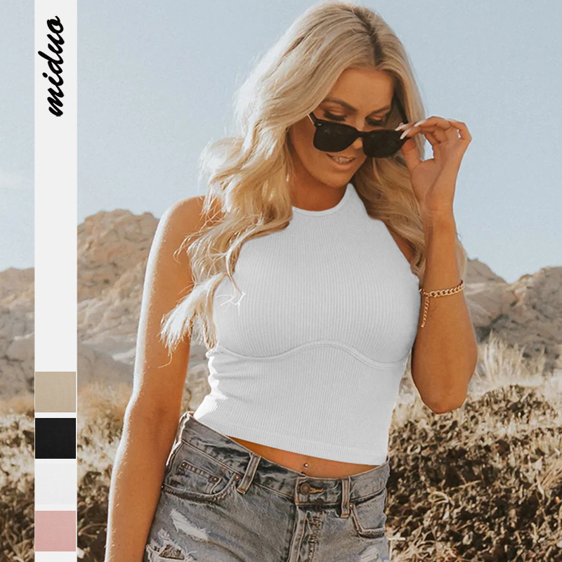 4pcs Solid Ribbed Crop Top  Crop top outfits, Trendy fashion tops, Top  outfits