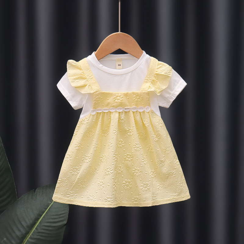 Bamboo Baby and Girl's Yellow Tank Twirl Dress – The Little Clothing Company