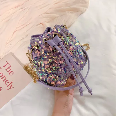 Kids Sequins PU Shoulder Messenger Bag for Toddlers