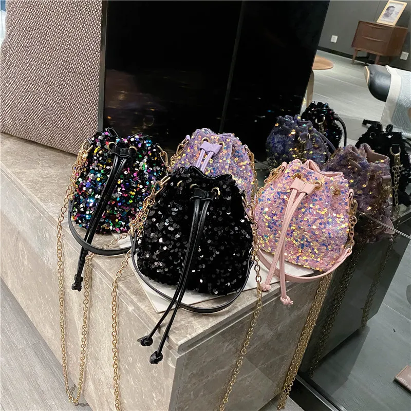 Kids Sequins PU Shoulder Messenger Bag for Toddlers