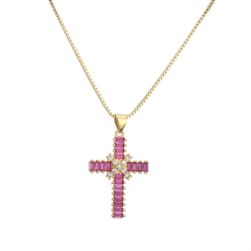 Wholesale Women'S Vintage Pearl Rose Flower Cross Necklace
