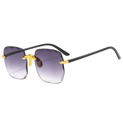 Women's Fashion Cut Edge Rimless Square Sunglasses