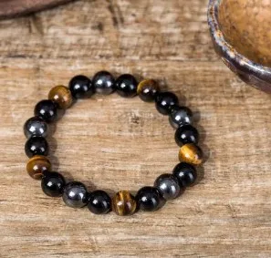Men's Fashion Tiger Eye Frosted Bracelet