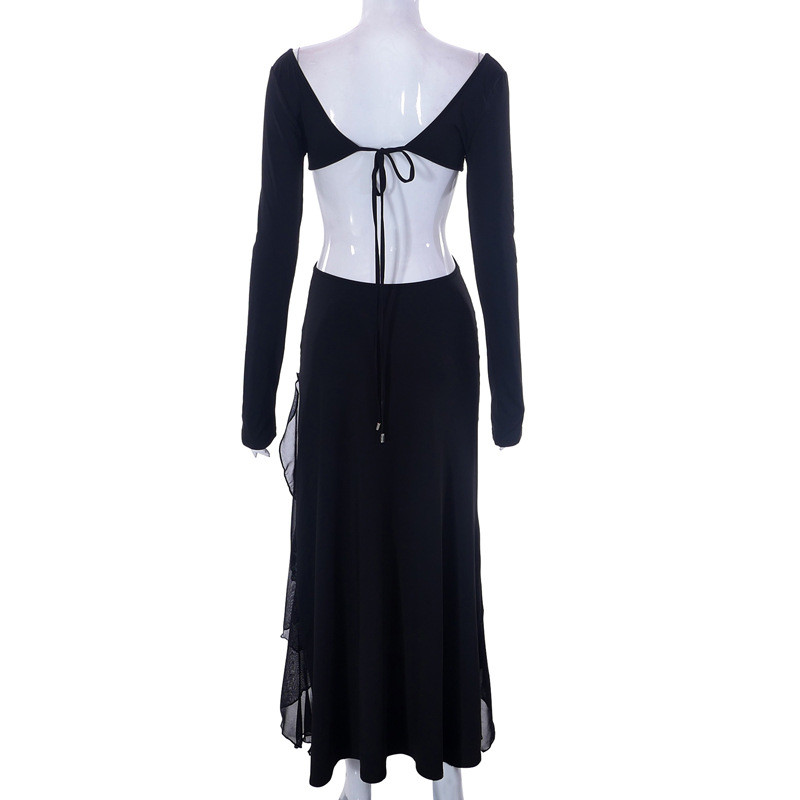 ●FLARE UP● Backless Drape Long Sleeve FL130Charcoal FL-130 FLAREUP】Backless Drape Long Sleeve | OUR BRAND,FLAREUP