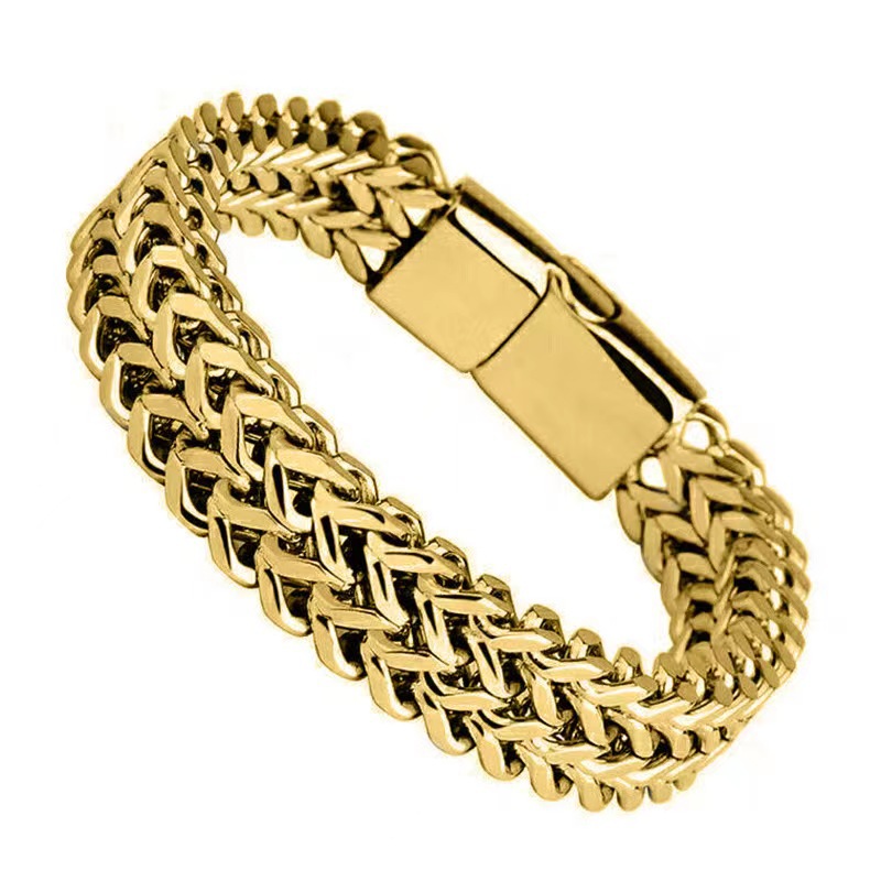 Wholesale Women Man Punk Sipmle Double Layer Titanium Steel