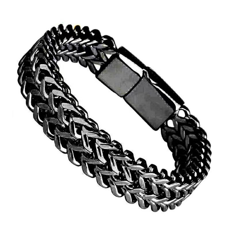 Wholesale Women Man Punk Sipmle Double Layer Titanium Steel