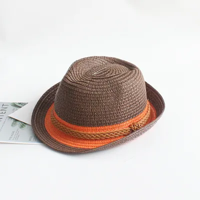Children Kids Baby Fashion Girls Boys Parent-Child Knot Bell Shaped Sunscreen Woven Straw Hat