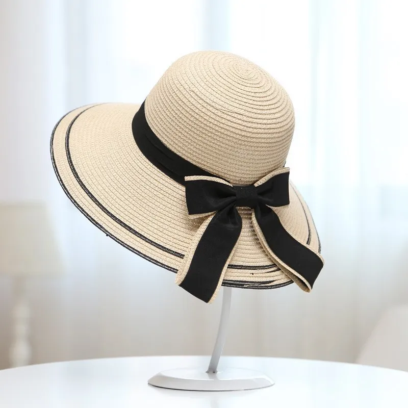 MAYLISACC Foldable Straw Sun Visors for Women, Sun Protecetion Wide Brim  Sun Hats Adjustable Topless Beach Hat Khaki