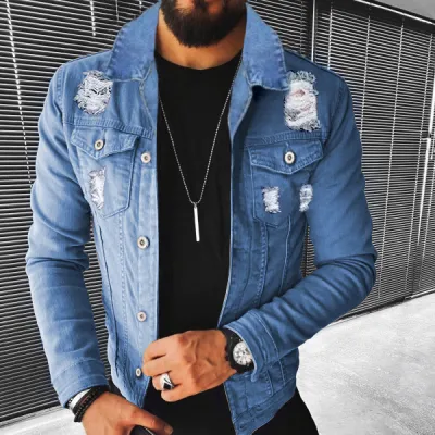 Men's Street Style Lapel Long Sleeve Denim Jacket