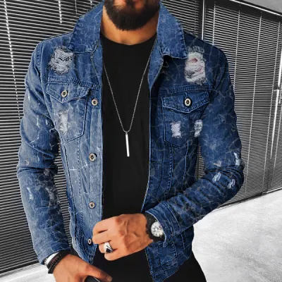 Men's Fashion Print Multi-Pocket Slim Fit Denim Jeans