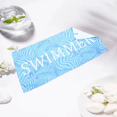 Fashion Double-Sided Fleece Portable Absorbent Microfiber Reactive Printing Beach Towel