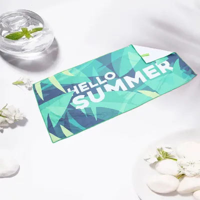 Fashion Double-Sided Fleece Portable Absorbent Microfiber Reactive Printing Beach Towel