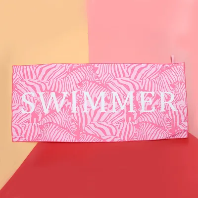 Fashion Double-Sided Fleece Portable Absorbent Microfiber Reactive Printing Beach Towel