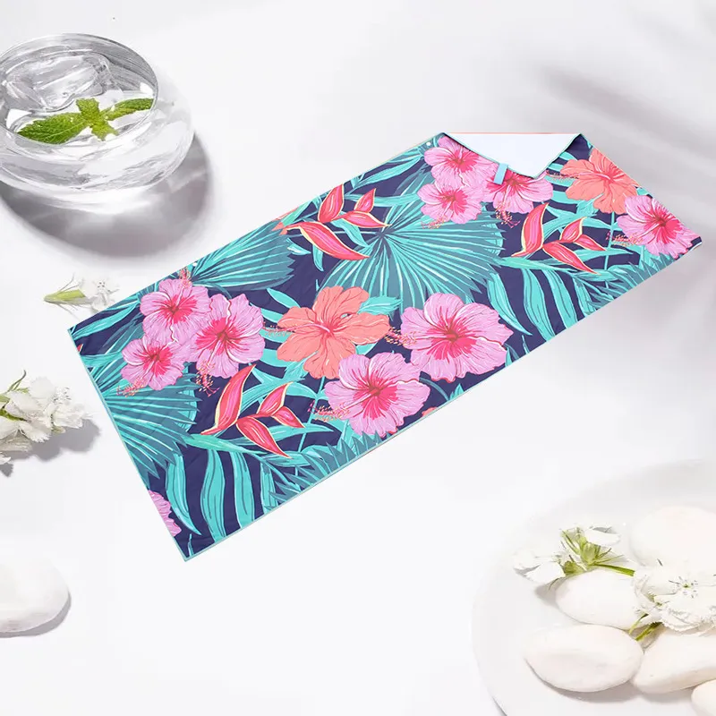 Fashion Double-Sided Fleece Portable Absorbent Microfiber Reactive Printing Beach Towel