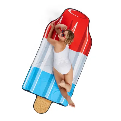 Fashion Rainbow Popsicle Shark Microfiber Beach Towel