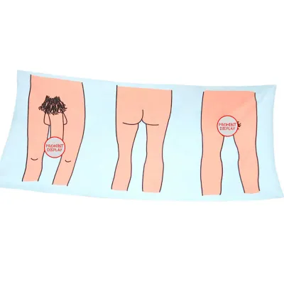Trendy Body Pattern Printed Square Microfiber Beach Towel for Women