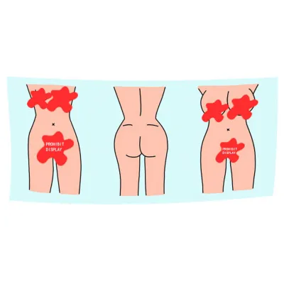 Trendy Body Pattern Printed Square Microfiber Beach Towel for Women