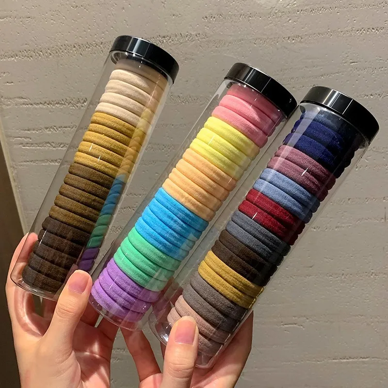 Women's Simple Bold High Elastic Fabric Hair Ties 20Pcs/Box Fashion Commute