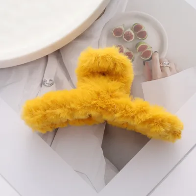 Women's Fashion Velvet Plush Shark Hair Clip Grip