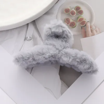 Women's Fashion Velvet Plush Shark Hair Clip Grip