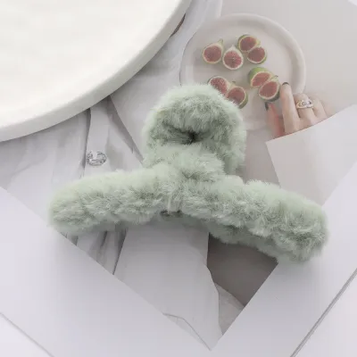 Women's Fashion Velvet Plush Shark Hair Clip Grip