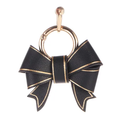Women's Fashion Faux Leather Bow Keychain Pendant