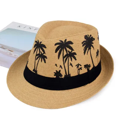 Sombrero de jazz de playa al aire libre con patrón de coco para hombre