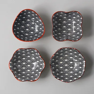 Household Fashion Dim Sum Dip Seasoning Side Dish Porcelain Peanut Dish Instagram Style Fresh Cute Irregular