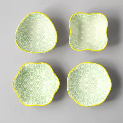 Household Fashion Dim Sum Dip Seasoning Side Dish Porcelain Peanut Dish Instagram Style Fresh Cute Irregular