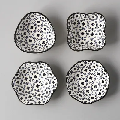 Household Fashion Dim Sum Dip Seasoning Side Dish Porcelain Peanut Dish Instagram Style Fresh Cute Irregular