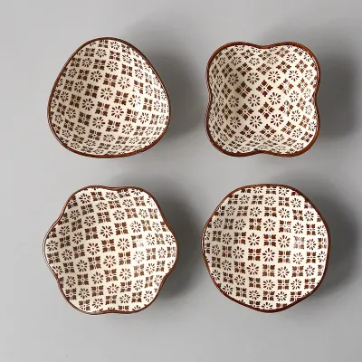 Household Fashion Dim Sum Dip Seasoning Side Dish Porcelain Peanut Dish Instagram Style Fresh Cute Irregular