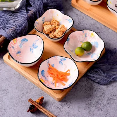 Household Fashion Dim Sum Dip Seasoning Side Dish Porcelain Peanut Dish Instagram Style Fresh Cute Irregular
