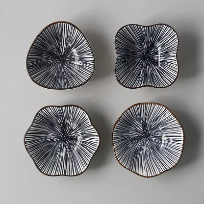 Household Fashion Dim Sum Dip Seasoning Side Dish Porcelain Peanut Dish Instagram Style Fresh Cute Irregular