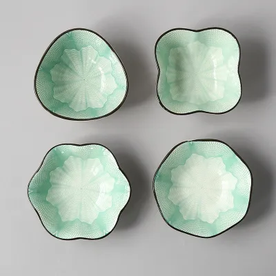 Household Fashion Dim Sum Dip Seasoning Side Dish Porcelain Peanut Dish Instagram Style Fresh Cute Irregular