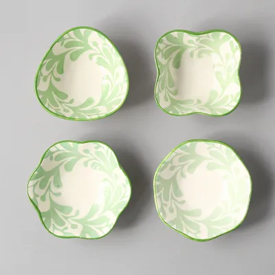 Household Fashion Dim Sum Dip Seasoning Side Dish Porcelain Peanut Dish Instagram Style Fresh Cute Irregular
