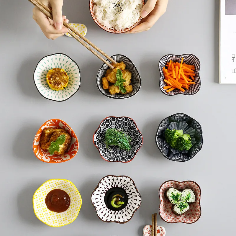 Household Fashion Dim Sum Dip Seasoning Side Dish Porcelain Peanut Dish Instagram Style Fresh Cute Irregular