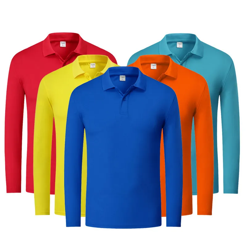 Men's Fashion Asymmetrical Lapel Long Sleeve Polo Shirt Custom Logo