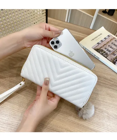Women Fashion Multi-Card Zipper Clutch Long Coin Purse Wallet