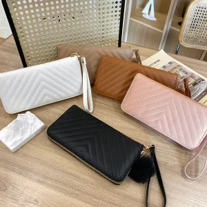 Women Fashion Multi-Card Zipper Clutch Long Coin Purse Wallet