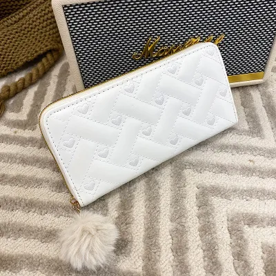 Women Fashion Long Love Coin Purse with Geometric Pattern