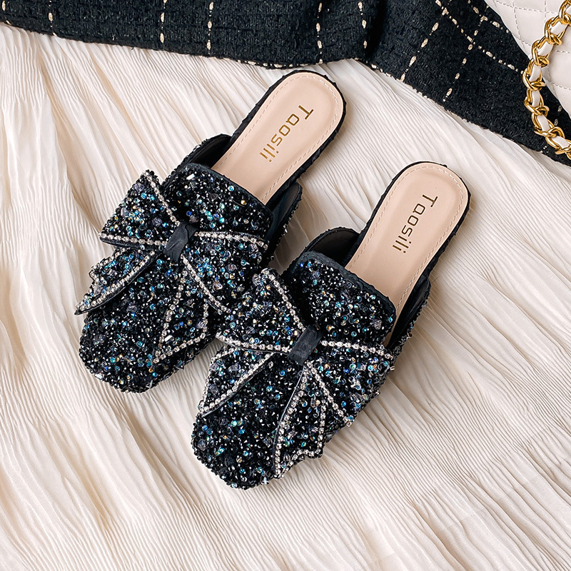 Rhinestone 2025 flat mules