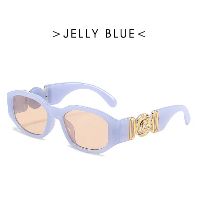 Men And Women Casual Fashion Retro Polygonal Small Frame Square Full Frame Sunglasses