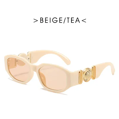 Men And Women Casual Fashion Retro Polygonal Small Frame Square Full Frame Sunglasses